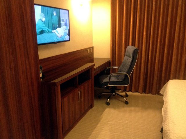 テレビとライティングデスク。